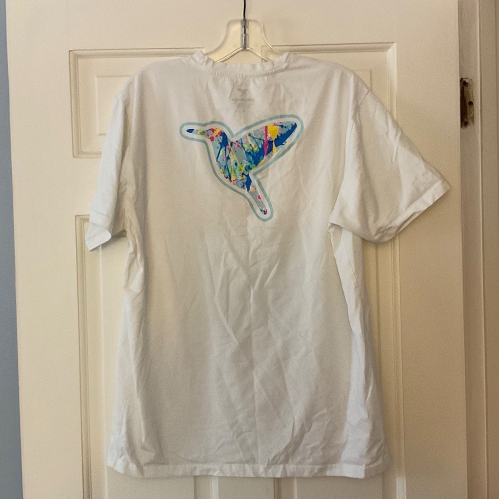 Birddogs Men’s Hummingbird Back Logo Tee T-shirt Short Sleeve White Size L
